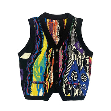 Retro Multicolor Knitted Sweater Vest